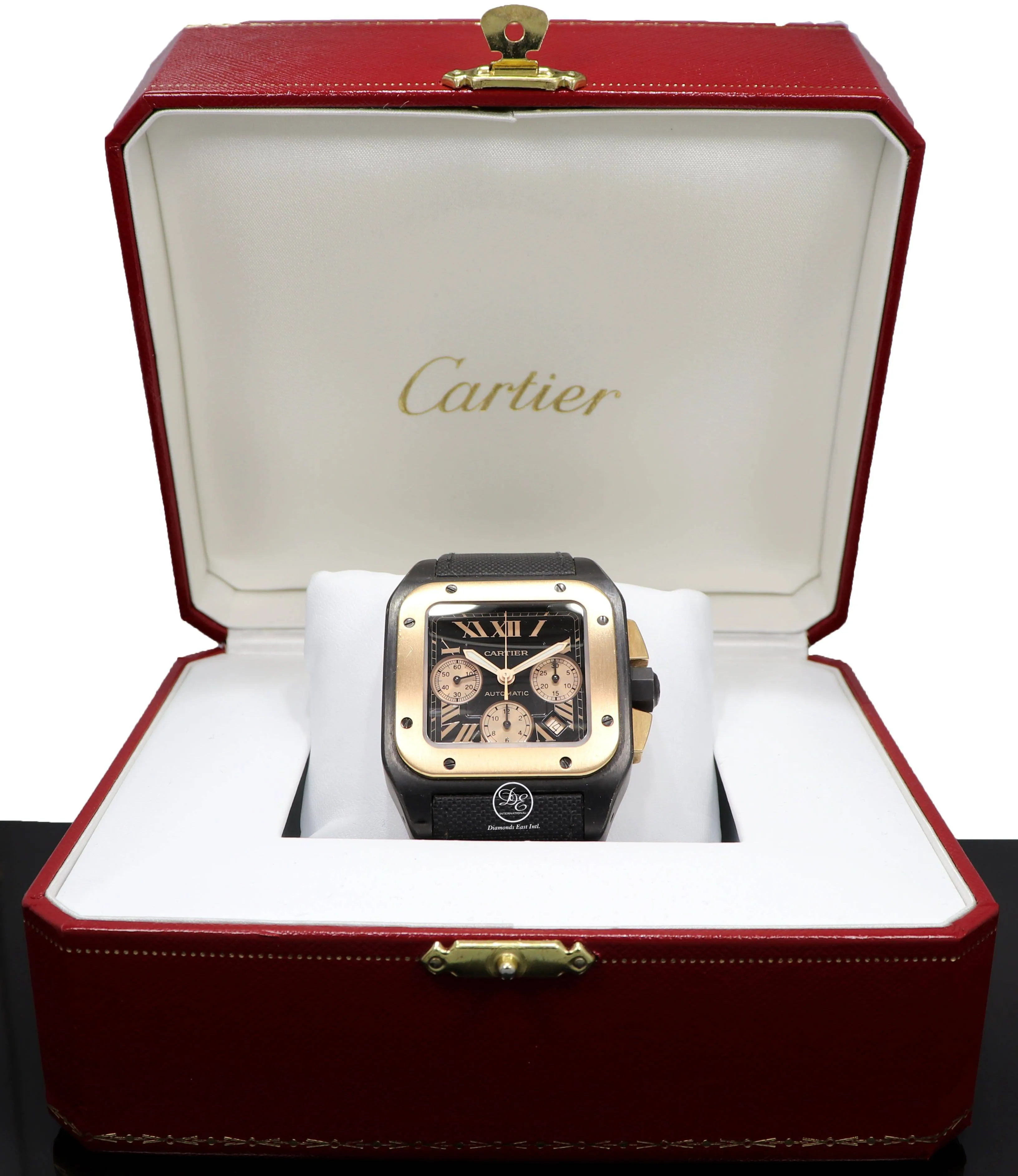 Cartier Santos 100 XL Chronograph W2020004/ 3104  Titanium PVD 18K Rose Gold Automatic