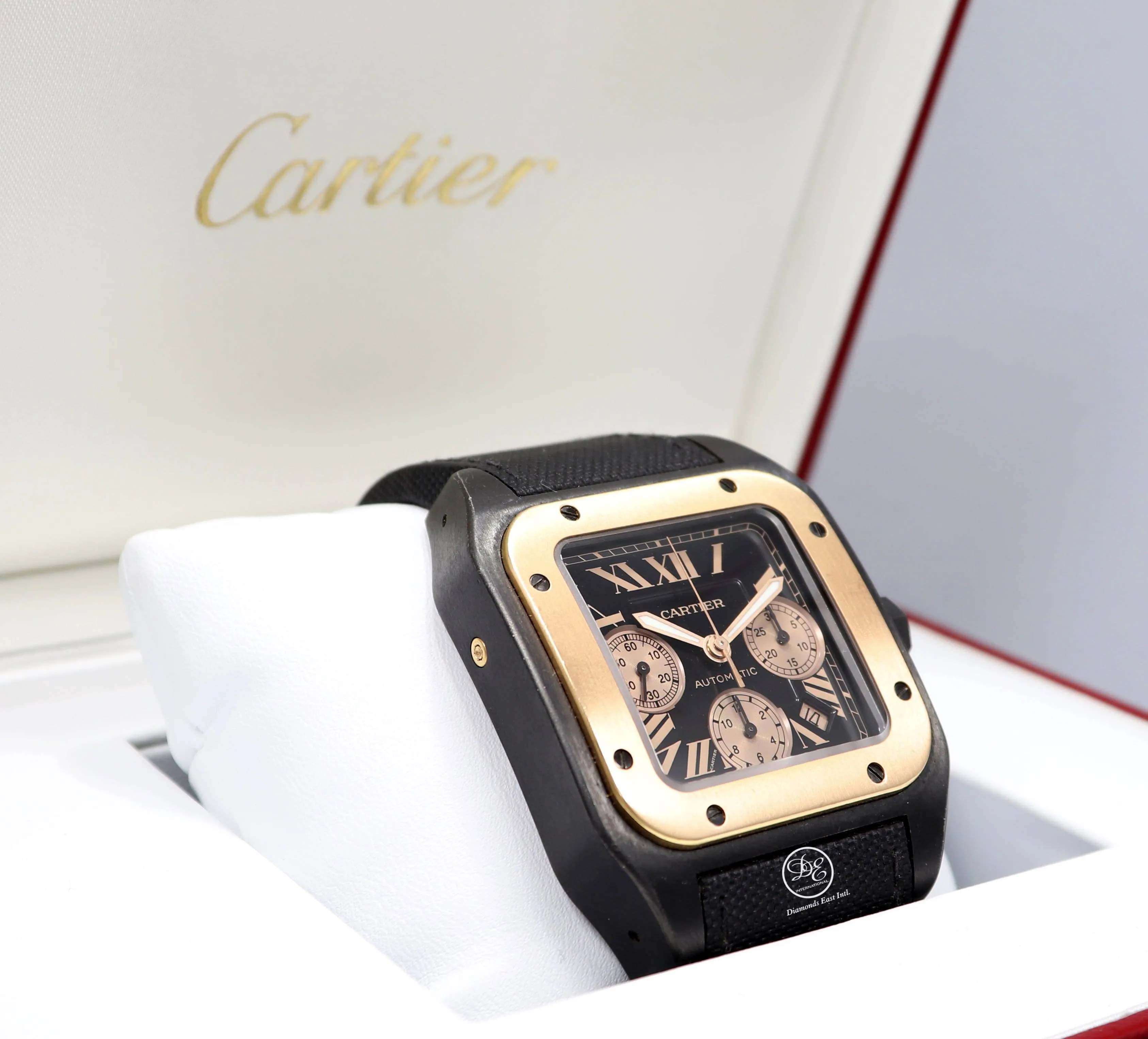 Cartier Santos 100 XL Chronograph W2020004/ 3104  Titanium PVD 18K Rose Gold Automatic