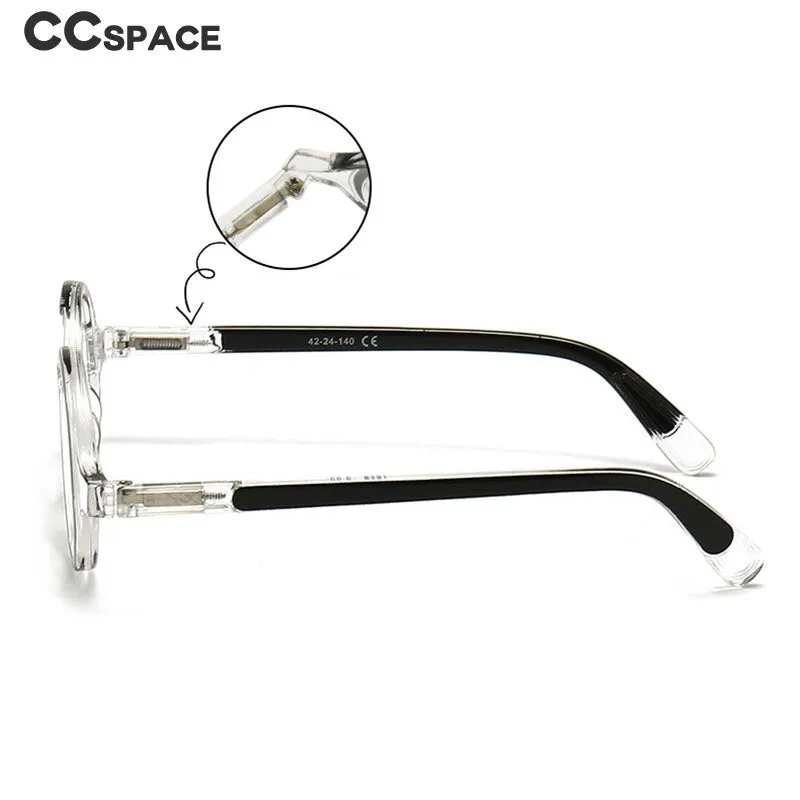 CCspace Women's Full Rim Round Acetate Hyperopic Reading Glasses 55299