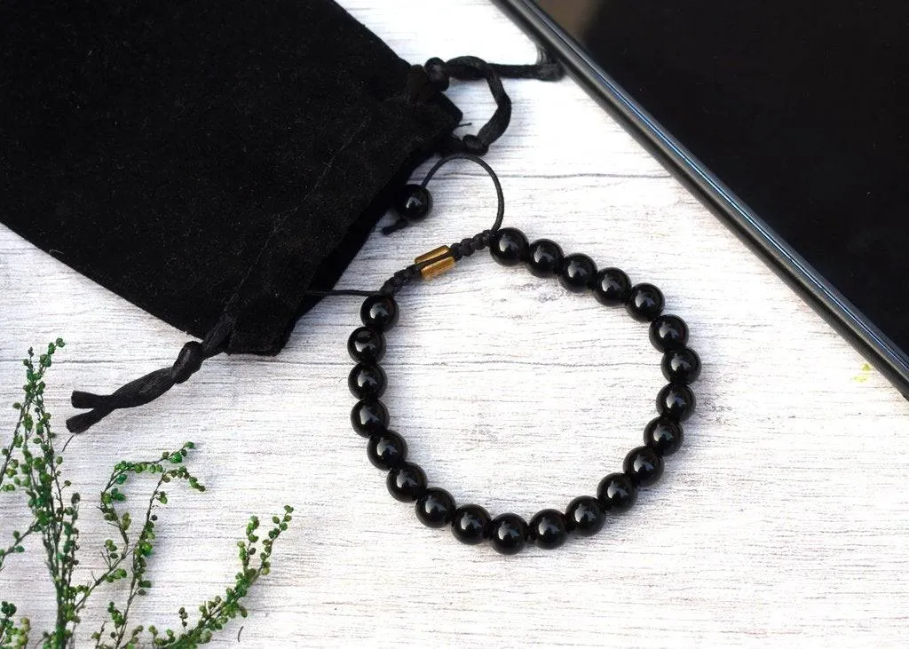 Certified Unisex Onyx Bracelet - Black