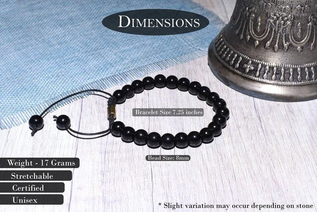 Certified Unisex Onyx Bracelet - Black