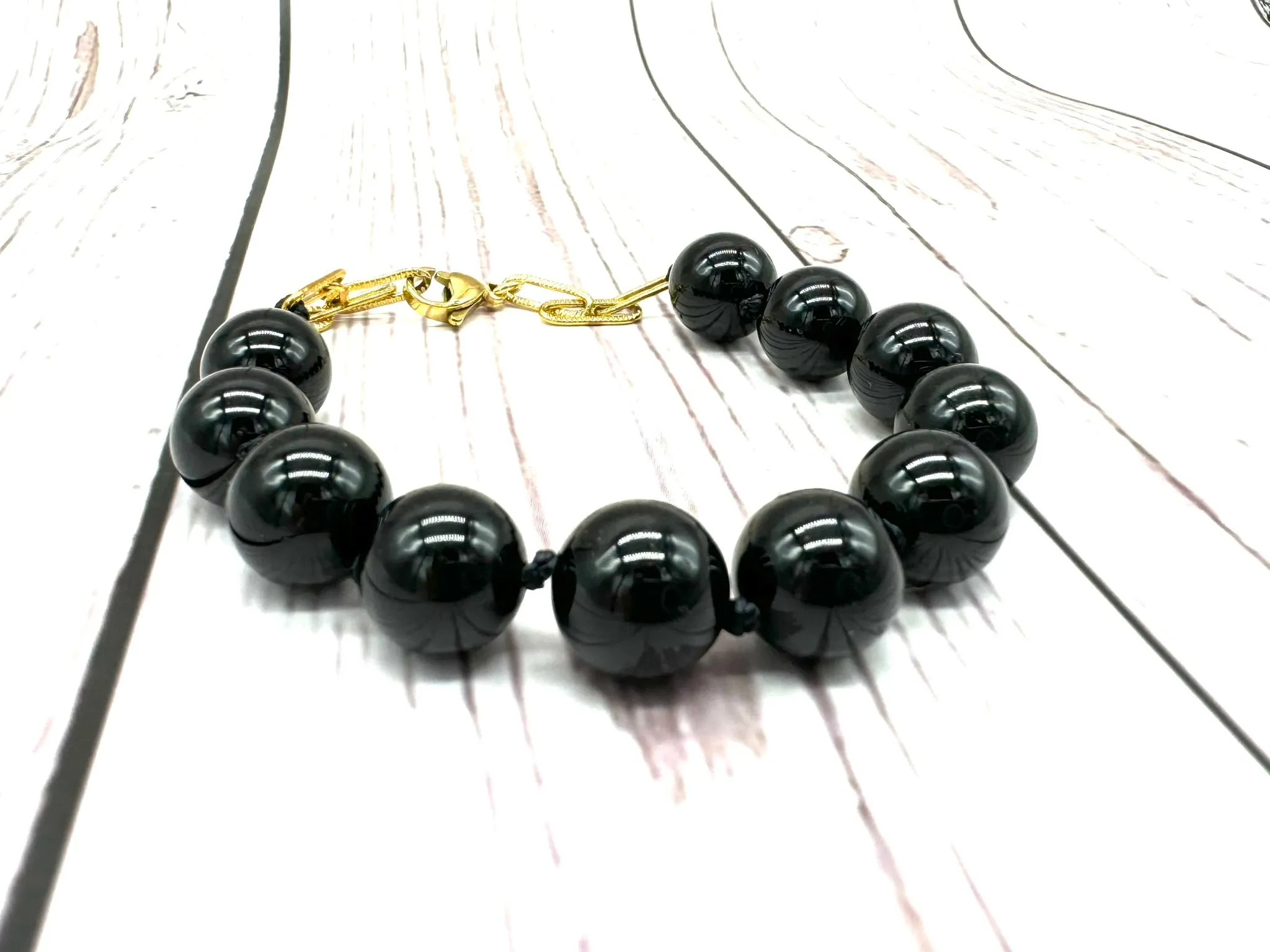 Chunky Onyx Beaded Bracelet