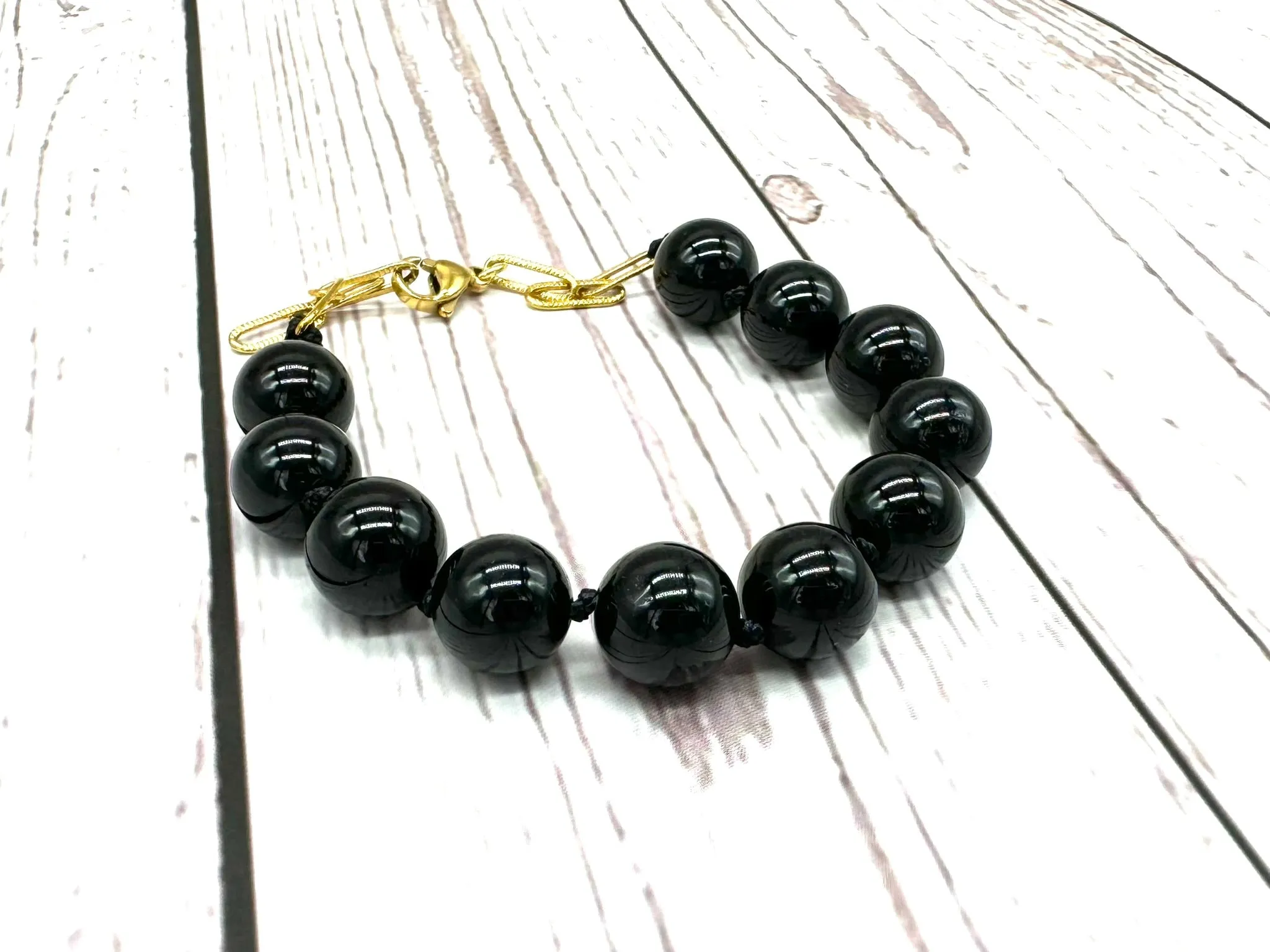 Chunky Onyx Beaded Bracelet