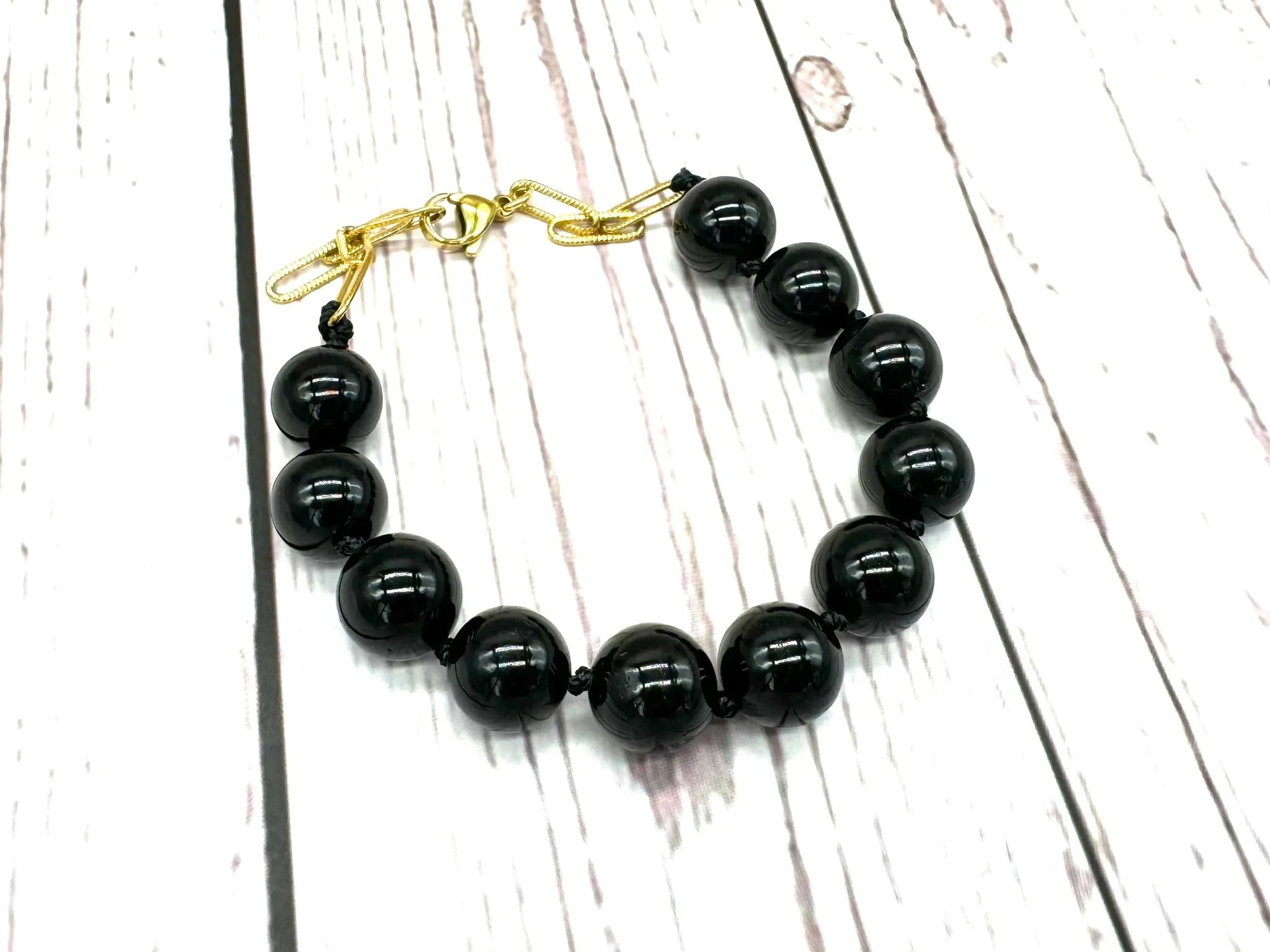 Chunky Onyx Beaded Bracelet