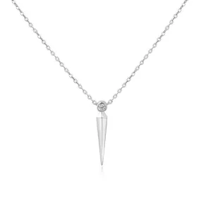 Circular Cone with Zircon Silver Necklace for Women