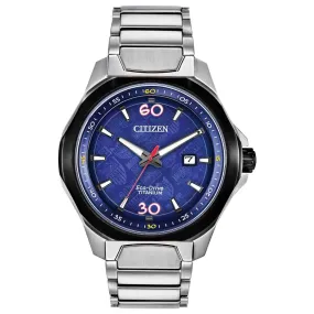 Citizen Men's Eco-Drive Watch - Marvel Blue Dial Titanium Bracelet | AW1548-86W