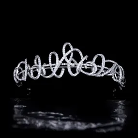 Classic Cubic Zirconia Silver Wedding Tiara for Girls Hair Accessories HT21012