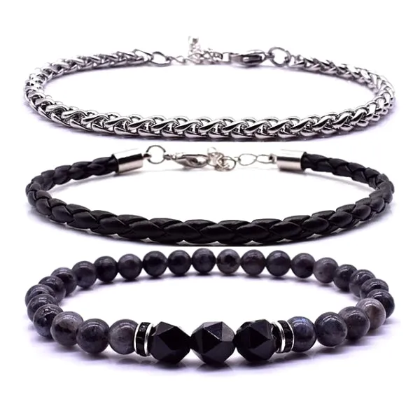 Classy Men Three-Piece Bracelet Set