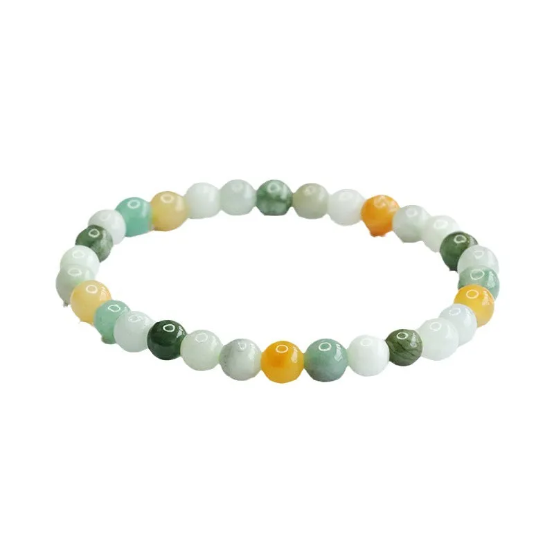 Colorful Jade Bracelet in Sterling Silver