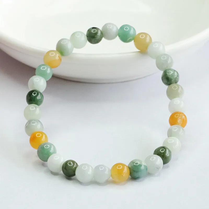 Colorful Jade Bracelet in Sterling Silver