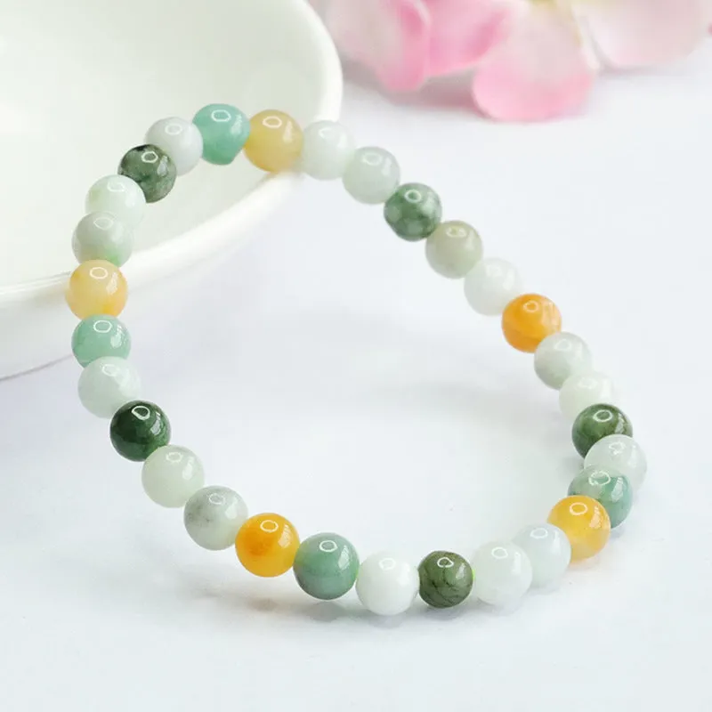 Colorful Jade Bracelet in Sterling Silver