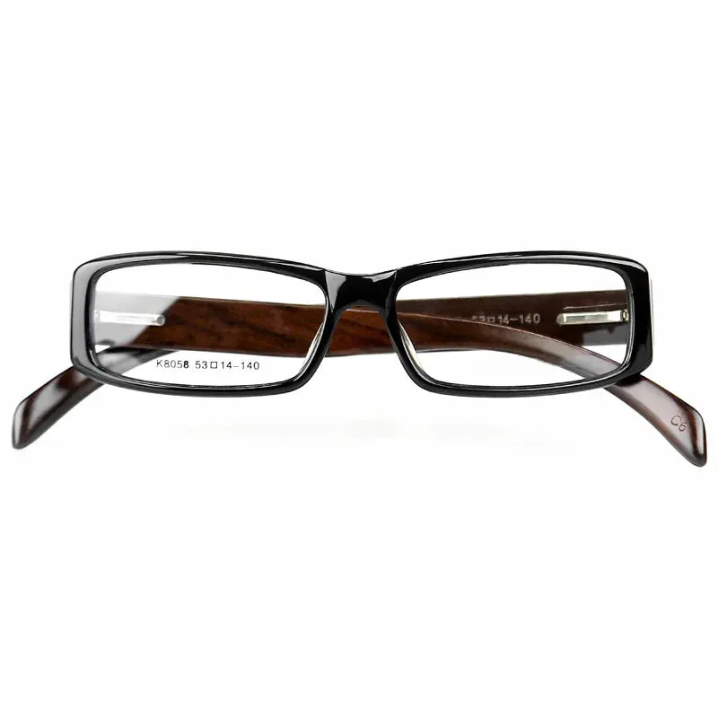 Cubojue Unisex Full Rim Square Wood Reading Glasses K8058