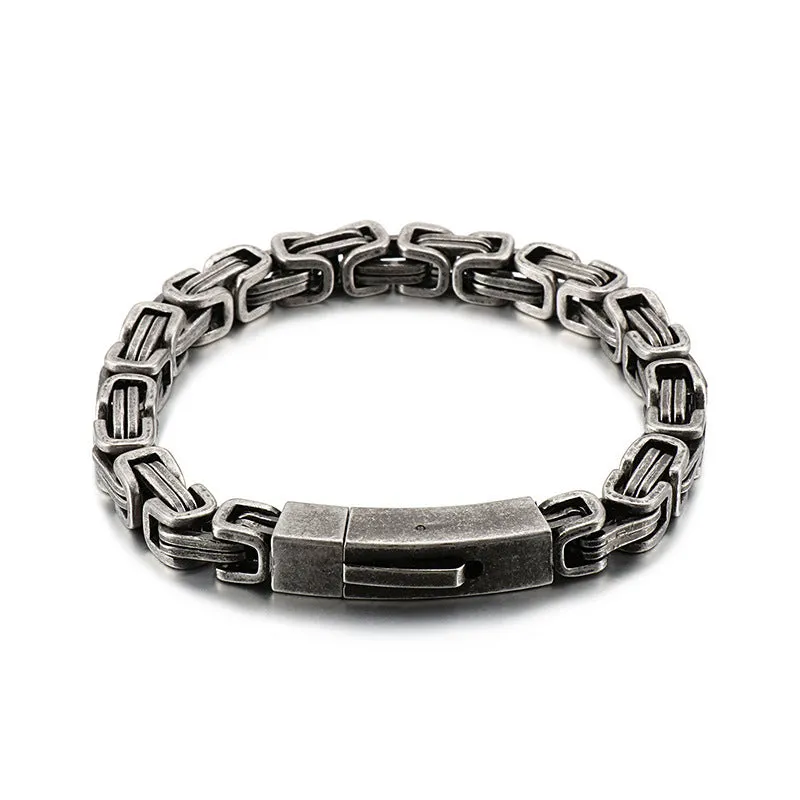 Customizable Retro Titanium Steel Men's Emperor Chain Bracelet