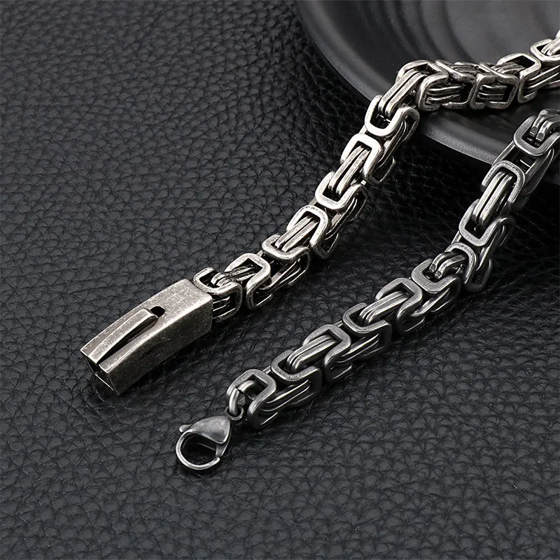 Customizable Retro Titanium Steel Men's Emperor Chain Bracelet