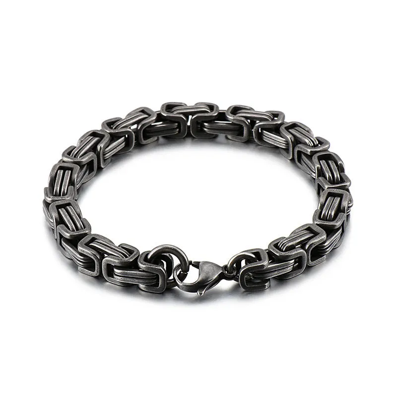 Customizable Retro Titanium Steel Men's Emperor Chain Bracelet