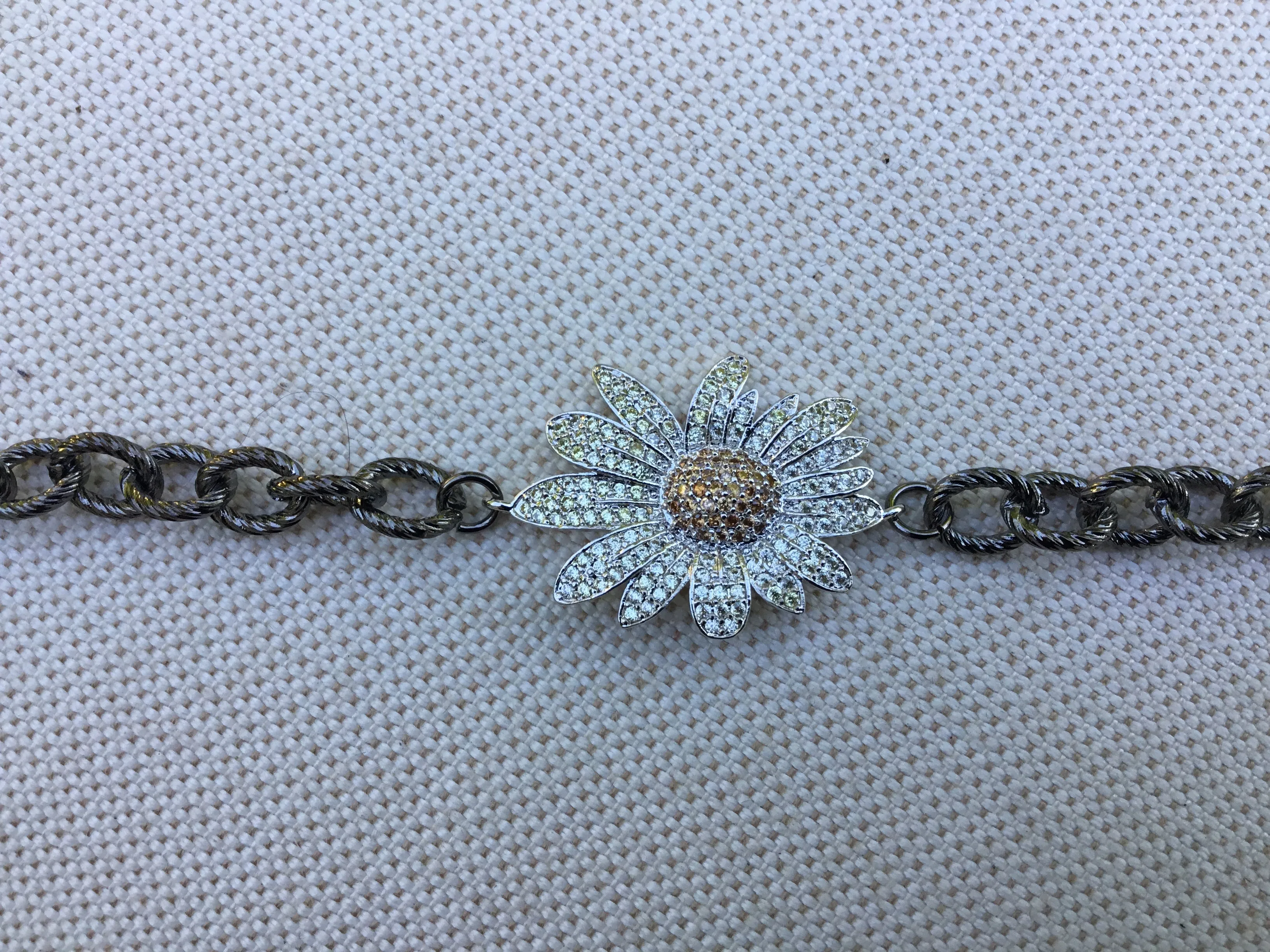 Daisy Flower -  Rhodium