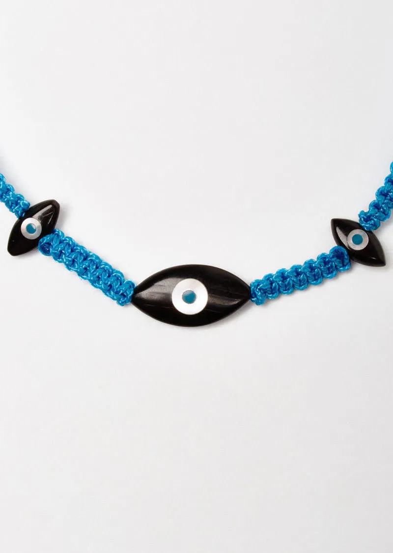 Dark Sky Blue Eye Cord Bracelet