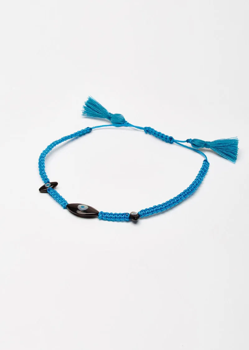 Dark Sky Blue Eye Cord Bracelet