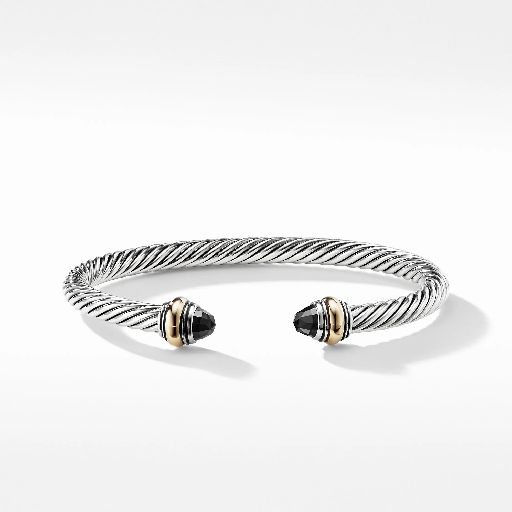 David Yurman 5MM Cable Classic Bracelet with Black Onyx and Gold