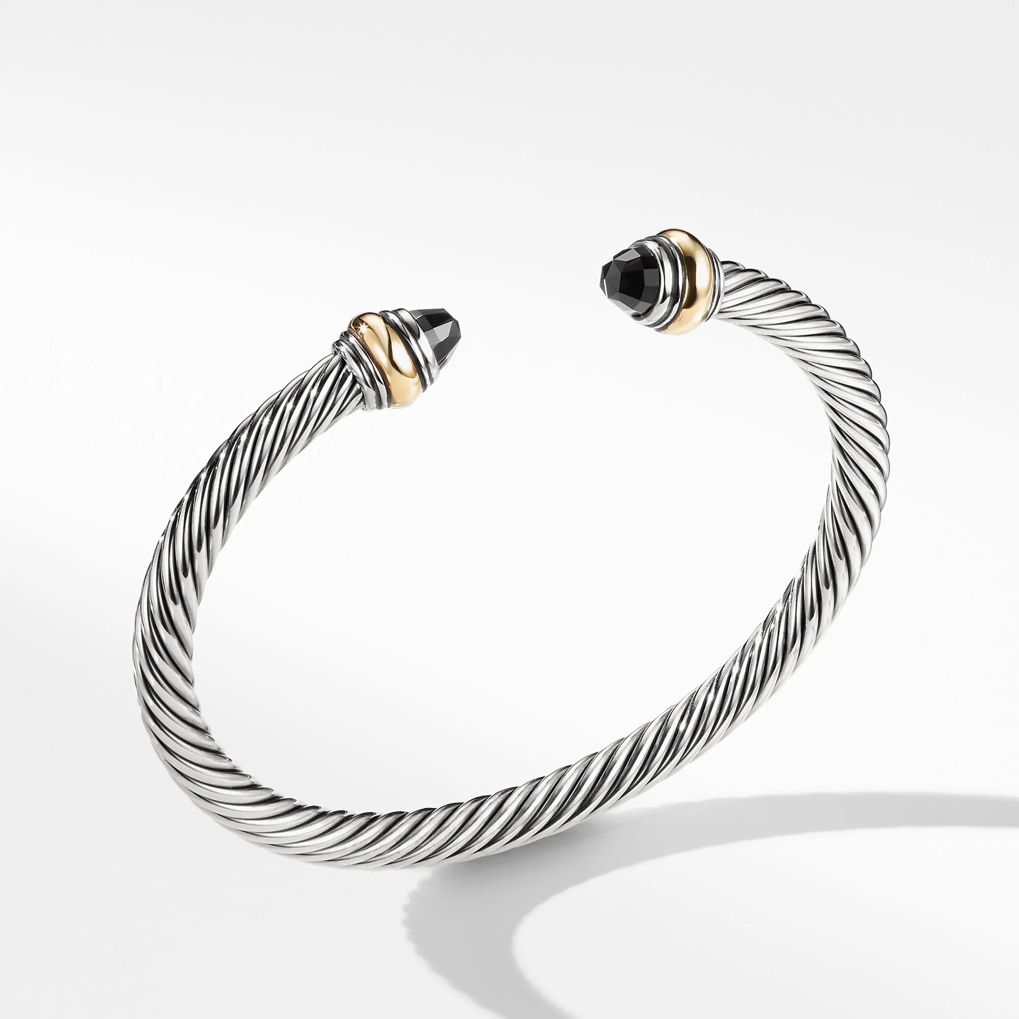 David Yurman 5MM Cable Classic Bracelet with Black Onyx and Gold