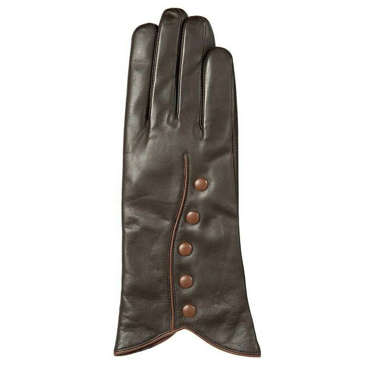 Dents Margot Wool-Lined Leather Gloves - Mocca Brown/Cognac