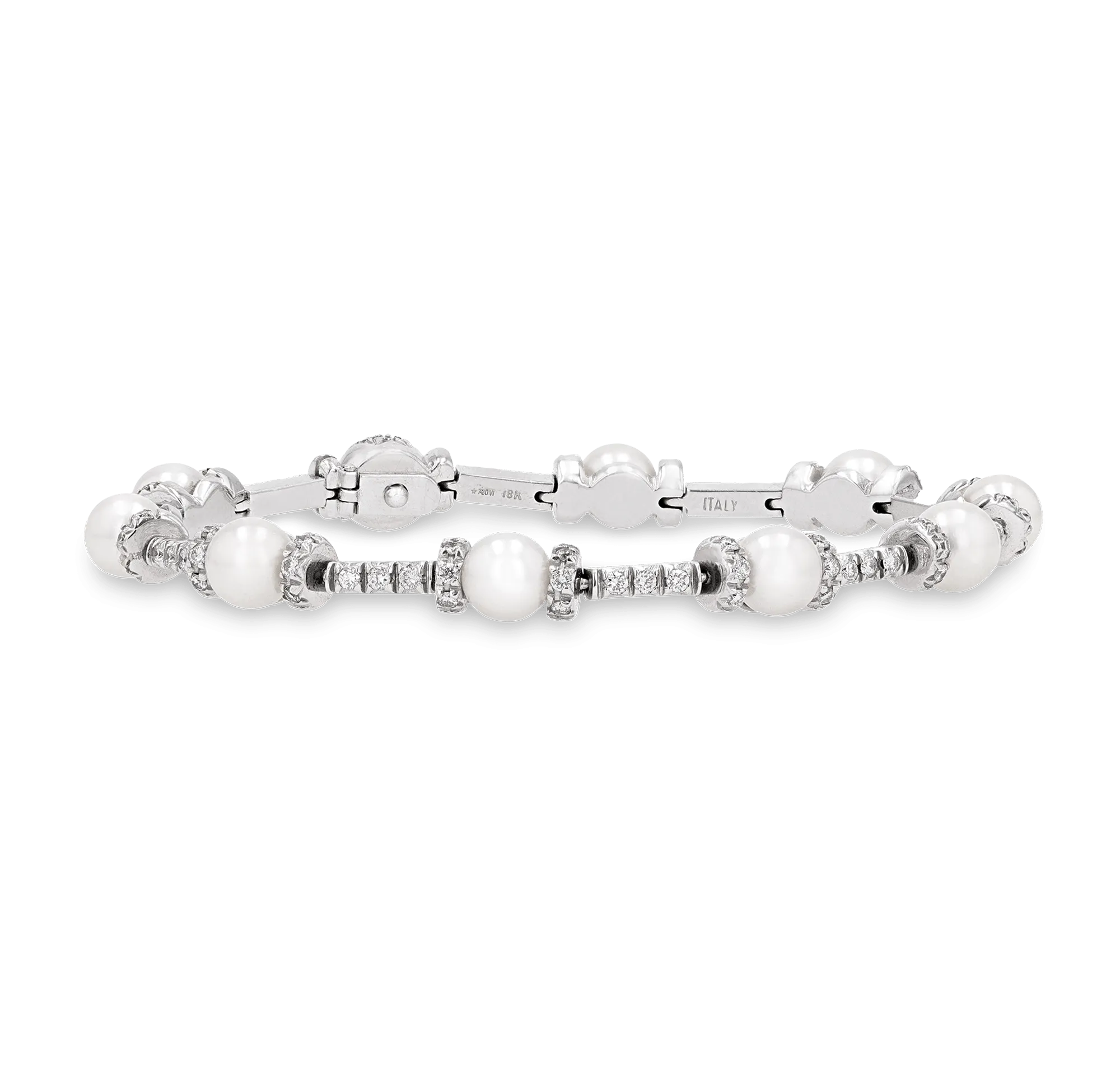 Diamond and Pearl Station Bracelet