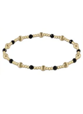 Dignity Sincerity Pattern 4mm Bead Bracelet - Faceted Onyx