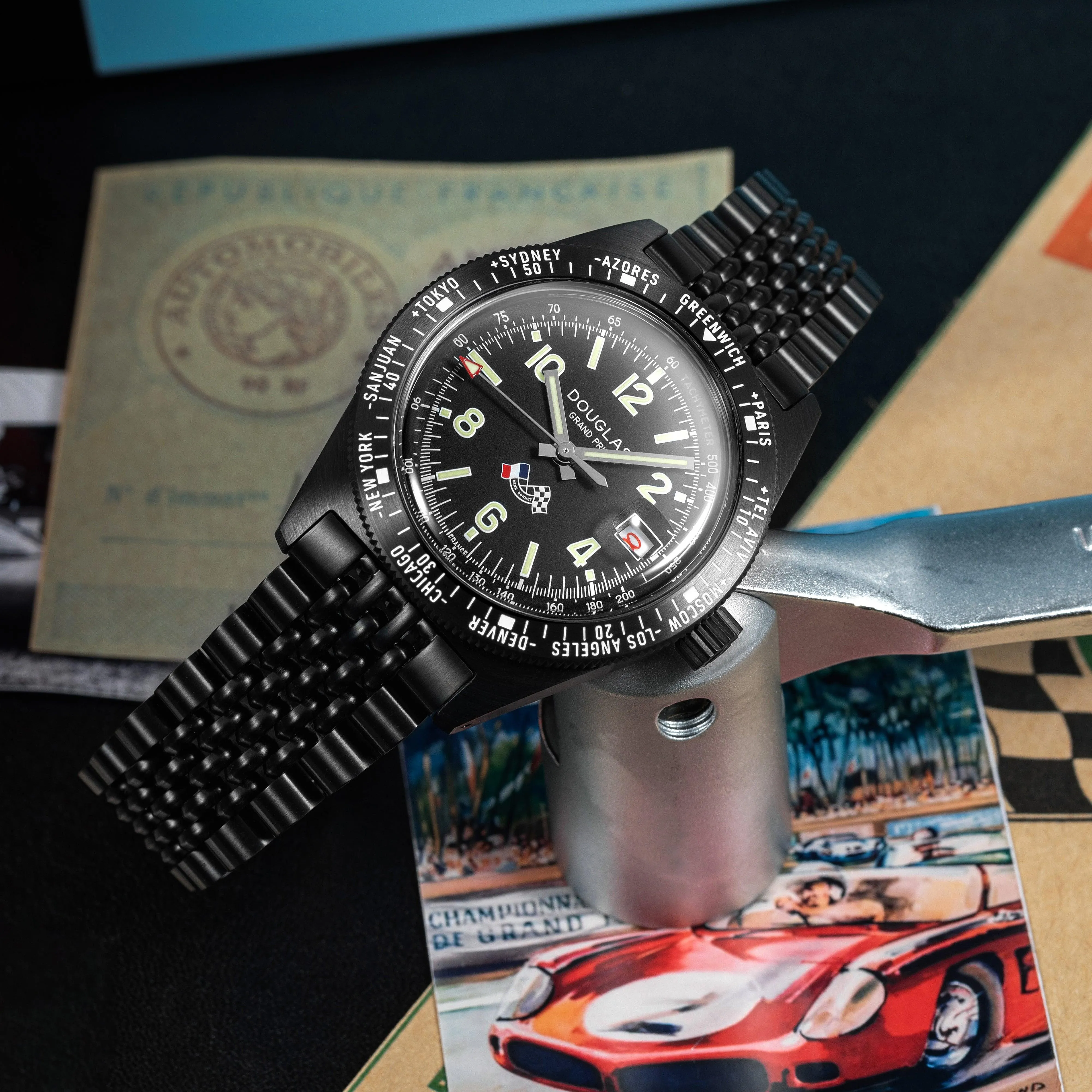 Douglas Grand Prix WT Professional Racing Watch - Black PVD - René Bonnet Djet 1962 Limited Edition