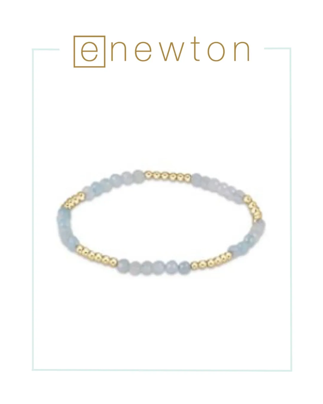 E Newton Blissful Pattern 2.5mm Bead Bracelet - Aquamarine