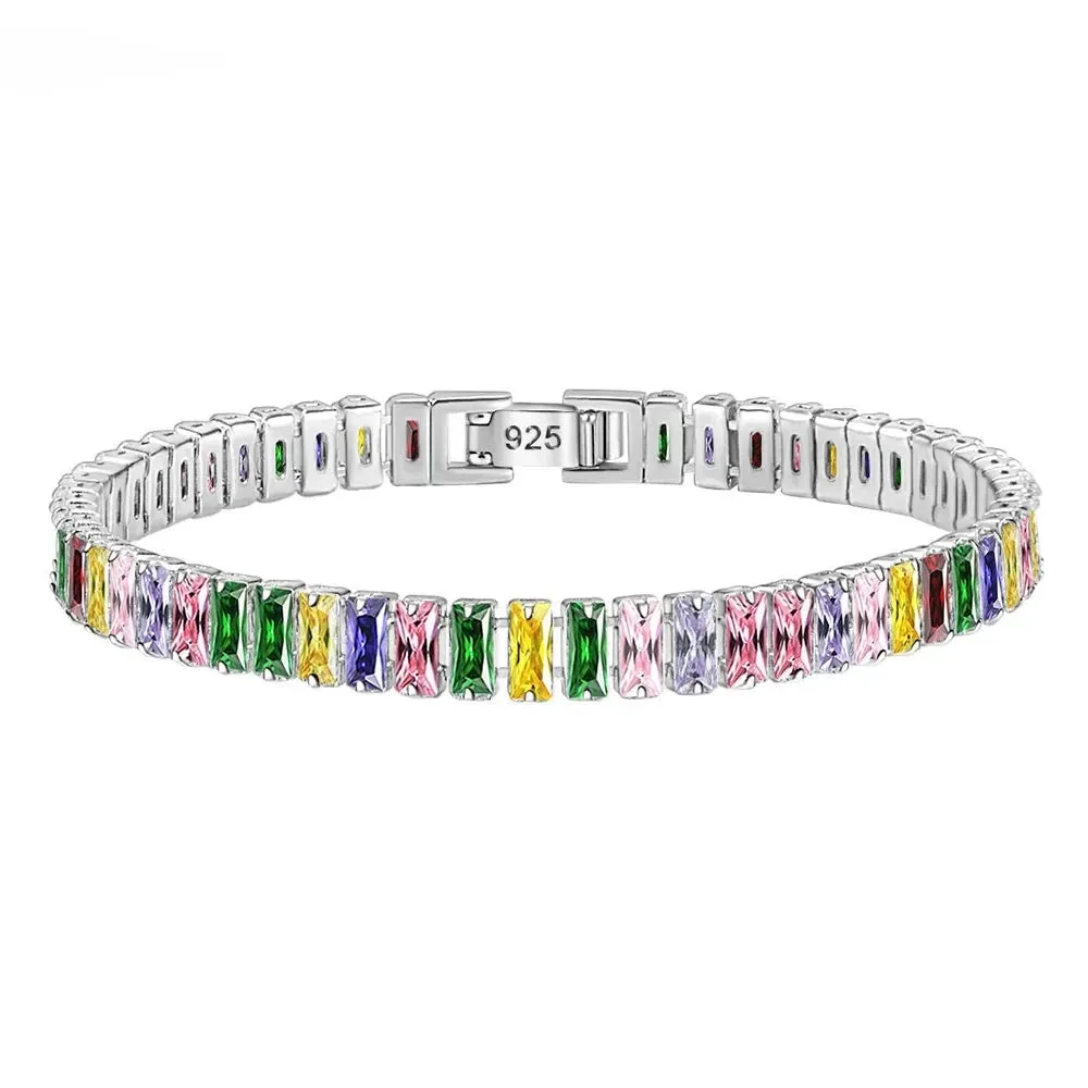 Elegant 925 Sterling Silver Crystal Bracelet for Women