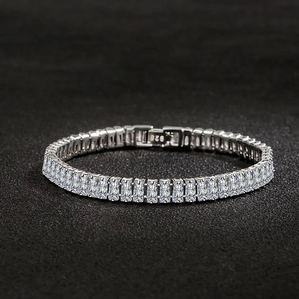 Elegant 925 Sterling Silver Crystal Bracelet for Women