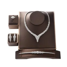 Elegant AAAA  High Quality Cubic Zirconia Diamonds Luxury Wedding Bridal Jewelry Set