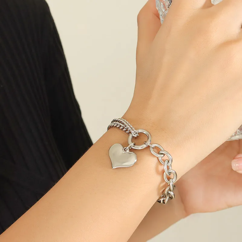 Elegant Titanium Steel Love Bracelet with 18K Gold Plating