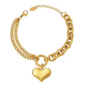 Elegant Titanium Steel Love Bracelet with 18K Gold Plating