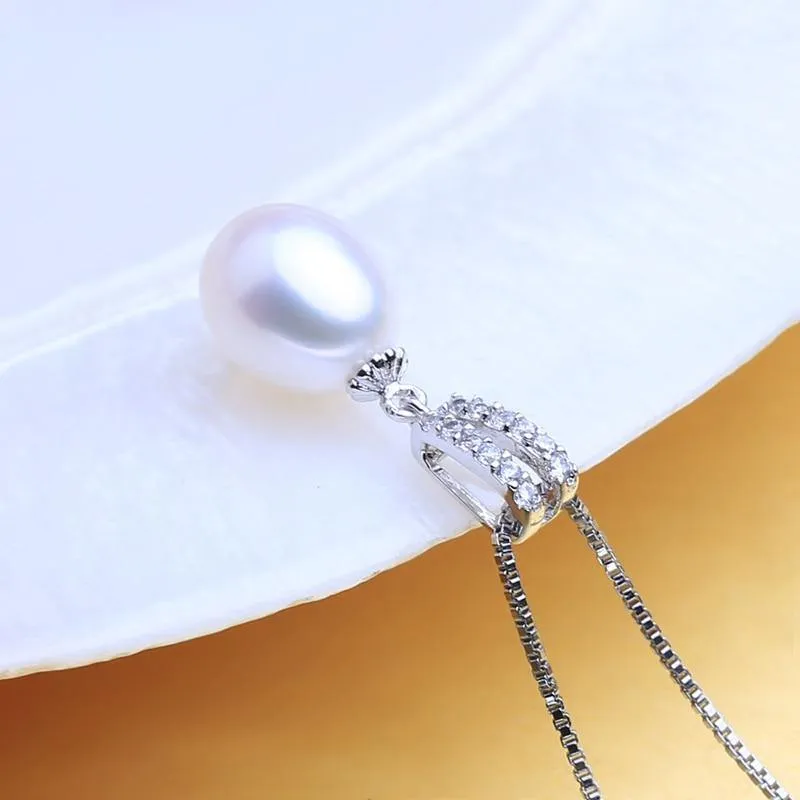 Elegant Wedding Jewelry Sets Natural Freshwater Pearl Silver Color Pendant Drop Earrings and Ring