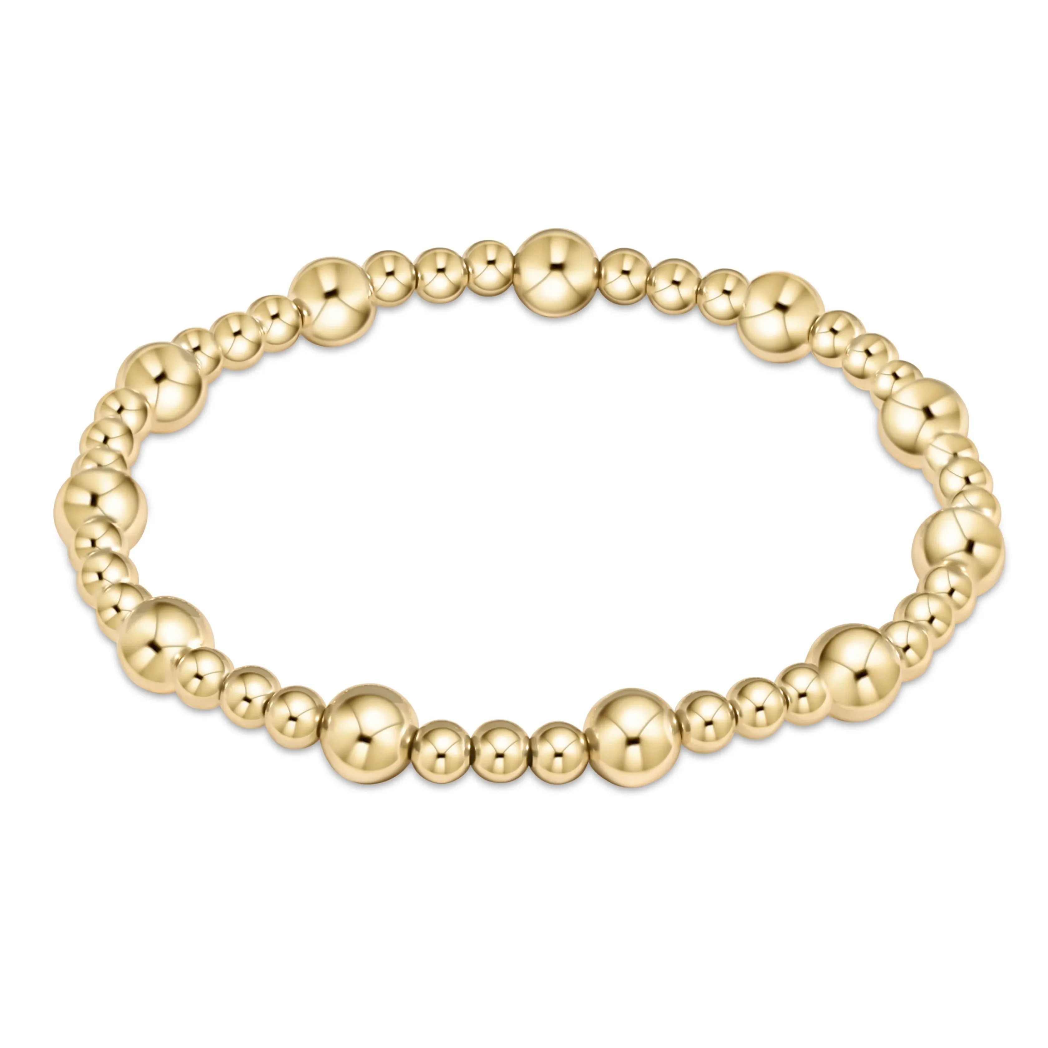 Enewton Extends Classic Sincerity Pattern 6MM Bead Bracelet-Gold