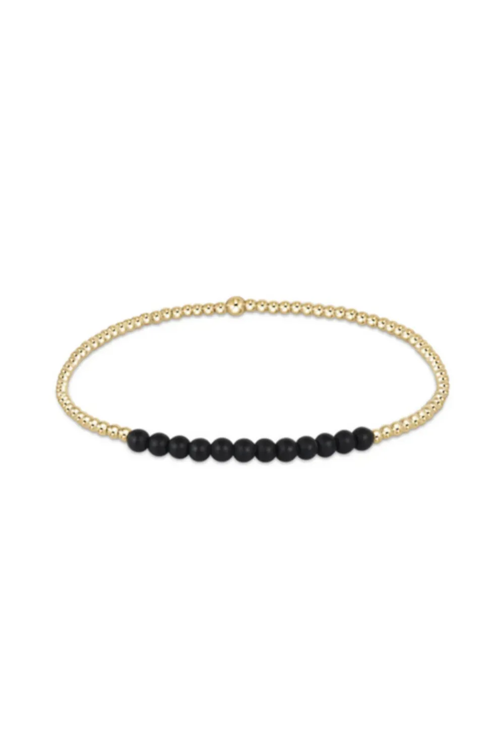 ENewton Gold Bliss 2mm Gold and Matte Onyx Bead Bracelet