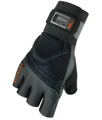 Ergodyne X-Large Black ProFlex 9012 Full Finger Pigskin Anti-Vibration Gloves With Woven Elastic Cuff, Polymer Palm Pad, Pigskin Leather Palm And Fingers, Low Profile Closure And Neoprene Knuckle Pad