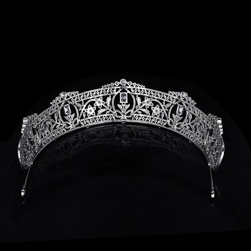 European Royal Queen's Crown Crystal Tiara Bridal Zircon Accessories Evening Hair Headdress Jewelry Wedding Anniversary Gift CH10431