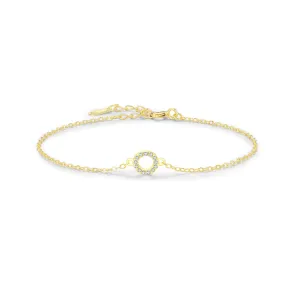 Exquisite Sterling Silver Bracelet with K Gold Accent