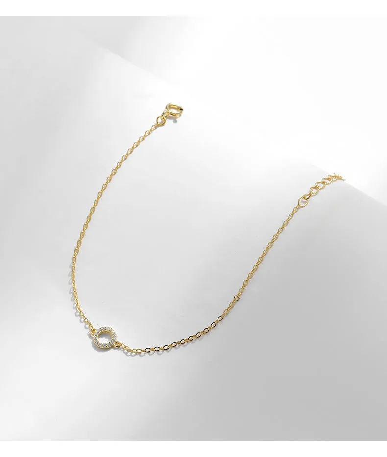 Exquisite Sterling Silver Bracelet with K Gold Accent