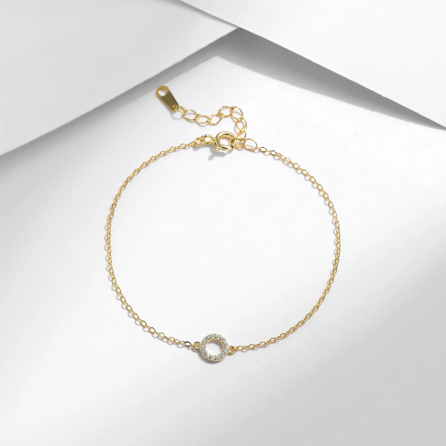 Exquisite Sterling Silver Bracelet with K Gold Accent