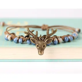 Fashionable Ceramic Antler Bracelet Bohemian Style Hand-woven Ethnic Style Retro Jewelry Natural Fine Ceramic Jewelry