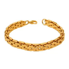 Fashionable Titanium Steel Gold-Plated Bracelet for Men - Everyday Genie Collection