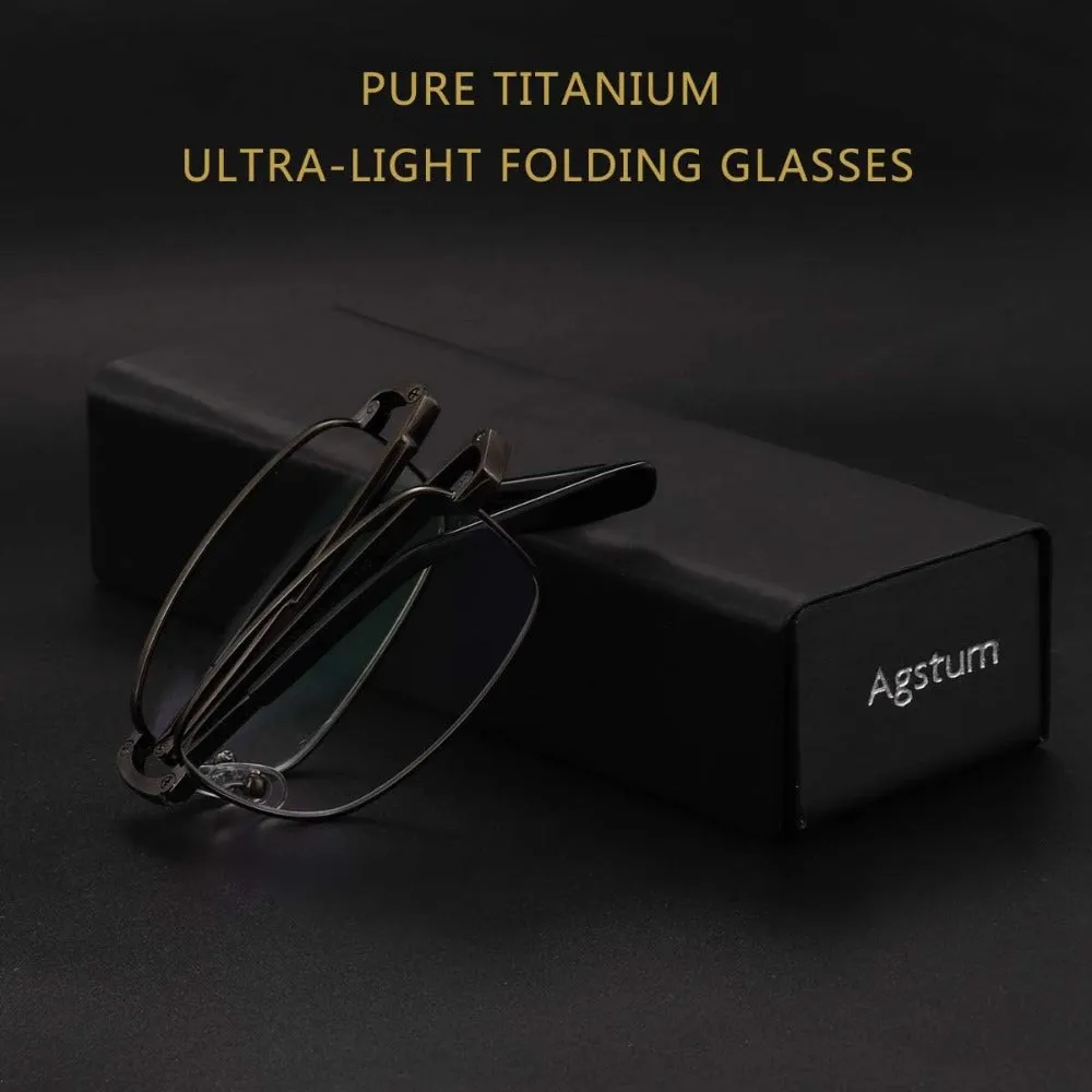 Foldable Pure Titanium Glasses Optical Frame for Men A8935