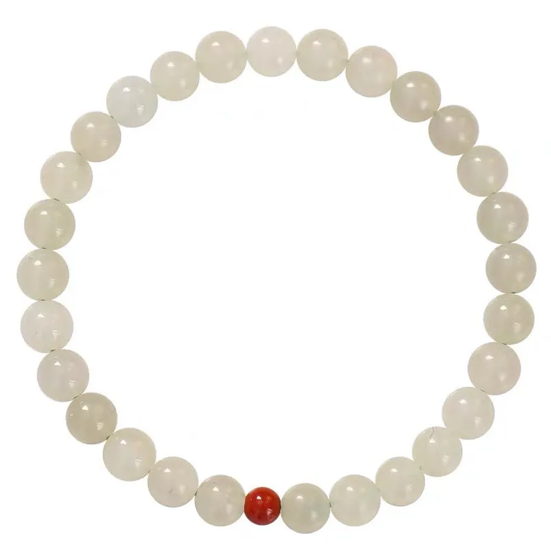 Fortune's Favor Sterling Silver Jade and Red Agate Bracelet