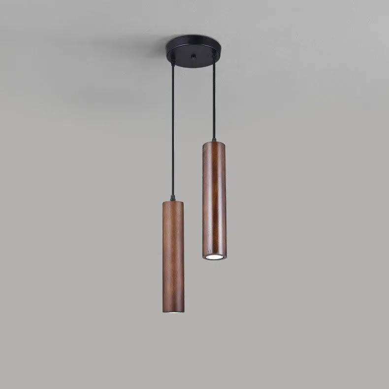 Frejre Minimalist Wood Long Tube Hanging Lamp