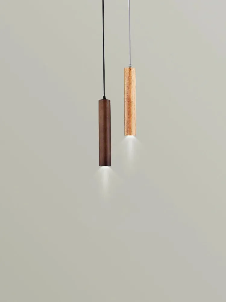 Frejre Minimalist Wood Long Tube Hanging Lamp