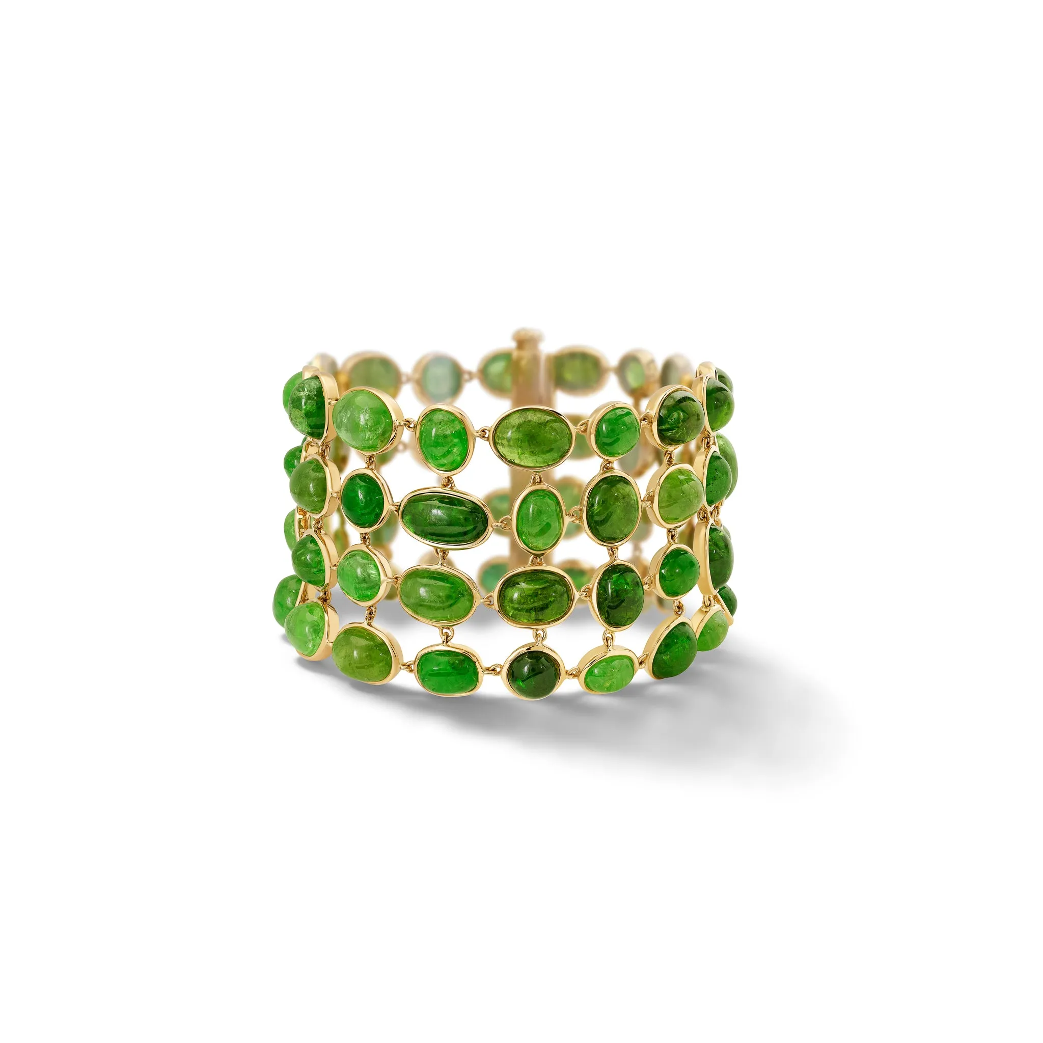 Fusion Bracelet 18ct Yellow Gold - Cabochon Tsavorite Garnet