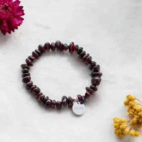 Garnet Crystal Chip Bracelet